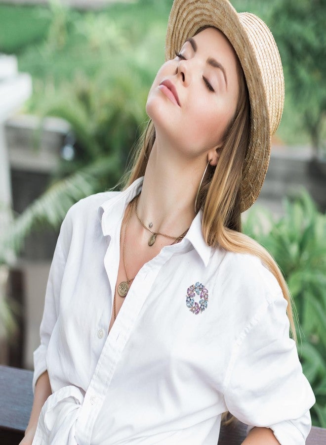 piercing Brooches for Women, Brooch Pin for Women, Brooch Flower Rhinestone Saree Pins for Latest, Brooch for, Alloy Bridal Pin for Dress, Blazer, Saree - Image 5