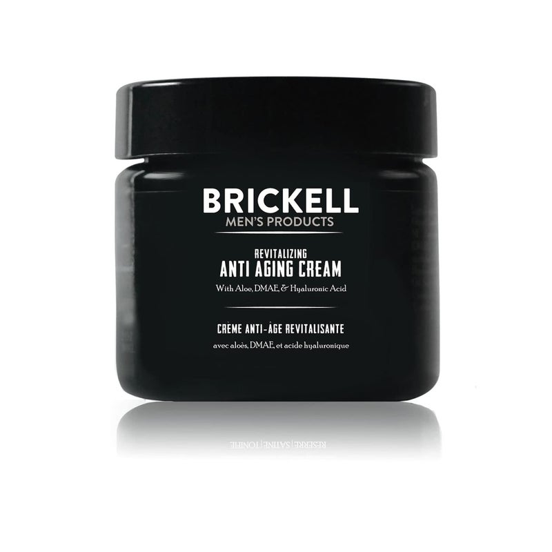 Brickell Men's Products Brickell Men's Revitalizing Anti-Aging Cream For Men, Face Moisturizer For Face To Reduce Fine Lines and Wrinkles, Natural and Organic Anti Wrinkle Night Face Cream, 2 Ounce, Scented - Image 1