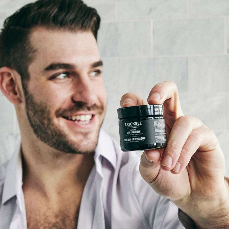 Brickell Men's Products Brickell Men's Revitalizing Anti-Aging Cream For Men, Face Moisturizer For Face To Reduce Fine Lines and Wrinkles, Natural and Organic Anti Wrinkle Night Face Cream, 2 Ounce, Scented - Image 2