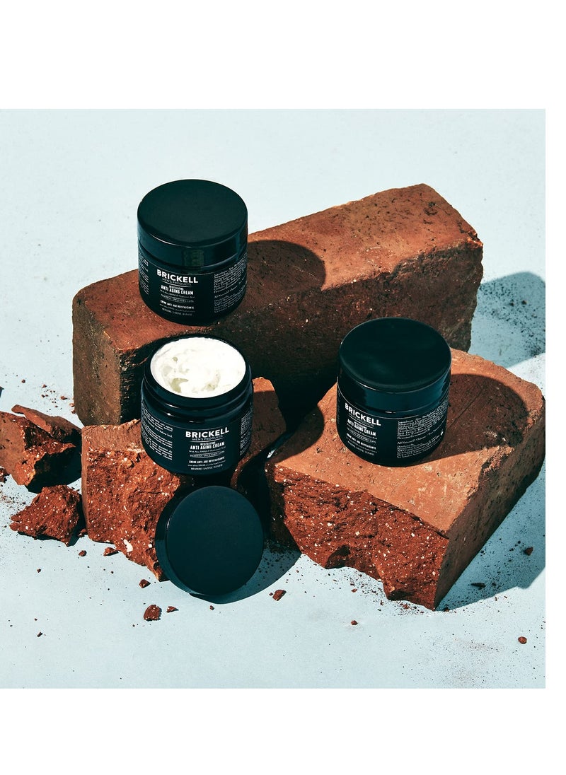 Brickell Men's Products - Brickell Men's Revitalizing Anti-Aging Cream For Men, Face Moisturizer For Face To Reduce Fine Lines and Wrinkles, Natural and Organic Anti Wrinkle Night Face Cream, 2 Ounce, Scented - Image 1