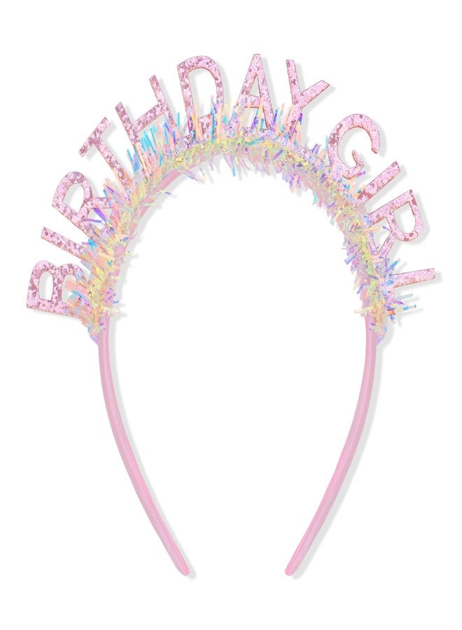CAVETEE Birthday Headband for Women and Girl, Happy Birthday Decorations Tiara and Crown for Women Party Gift (Pink) - Image 1