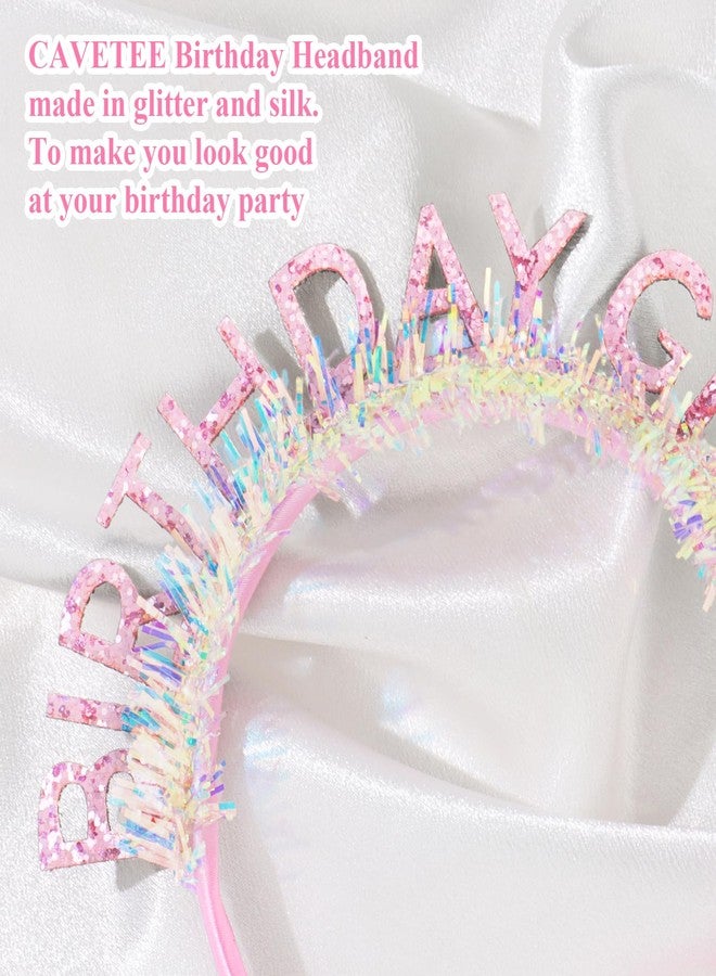 CAVETEE Birthday Headband for Women and Girl, Happy Birthday Decorations Tiara and Crown for Women Party Gift (Pink) - Image 5