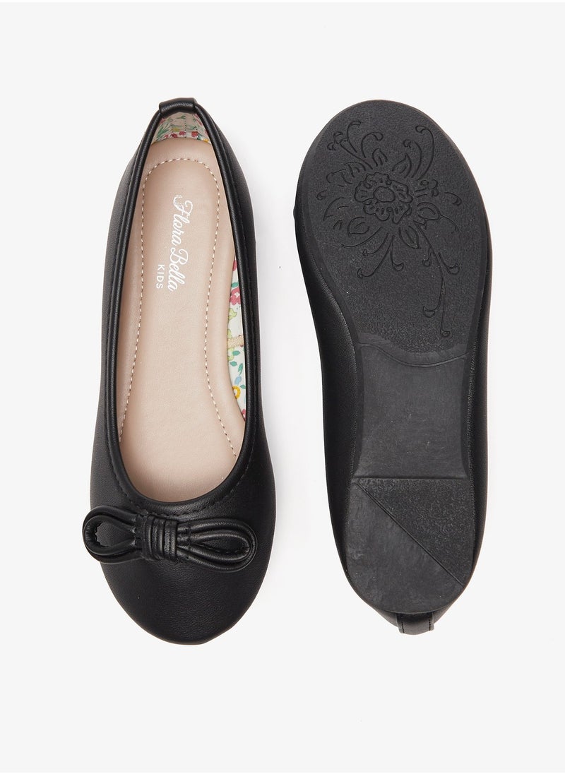Flora Bella By Shoexpress Girls Solid Slip On Ballerina Shoes with Bow Accent  - Image 5