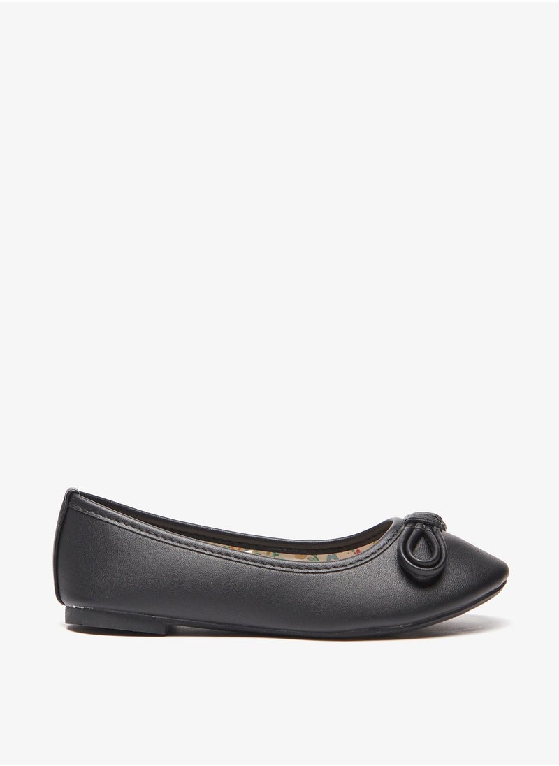 Flora Bella By Shoexpress Girls Solid Slip On Ballerina Shoes with Bow Accent  - Image 1