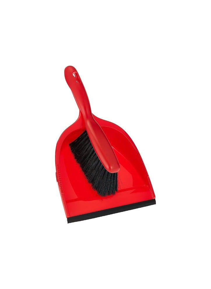Vileda Standard Shovel and Brush Set Fluted Edge Red/Black 33 × 23 × 8cm - Image 1