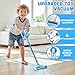 BLAXTEM 4in1 Kids Toy Vacuum That Works with Suction Electric Toy Toddler Vacuum Cleaner for Children Ages 3 4 5 6 Boys GirlsToddlers Toys Cleaning Set for Pretend Play Light Blue - Image 4