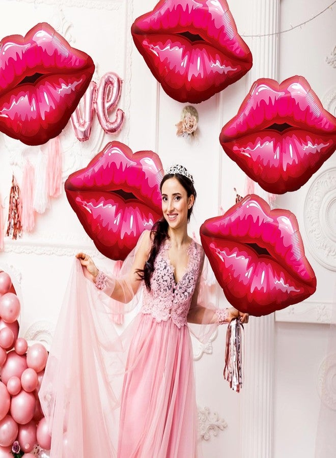 Fangoo 6 PCS Red Lip Balloon Set, Hot Pink Kiss Decorations, Huge Lips Foil Balloons for Wedding, Valentine's Day, Engagement, Galentine's Day Party Decor - Image 5