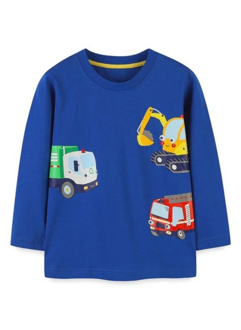 YUNIQEE Blue Conversational Printed Round Neck T-shirt