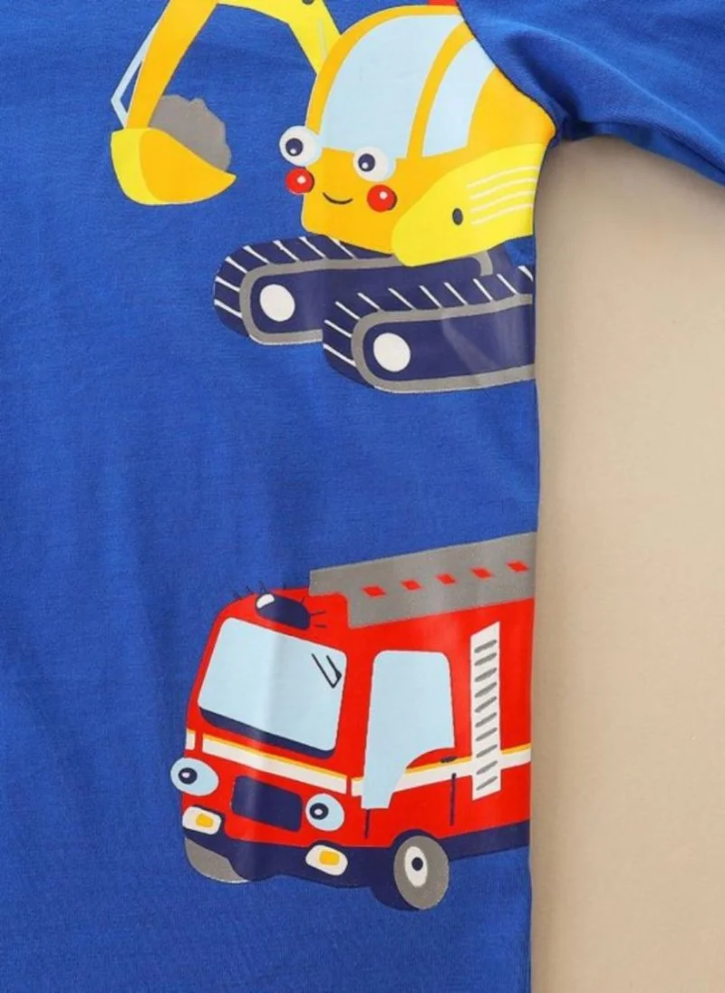 YUNIQEE Blue Conversational Printed Round Neck T-shirt
