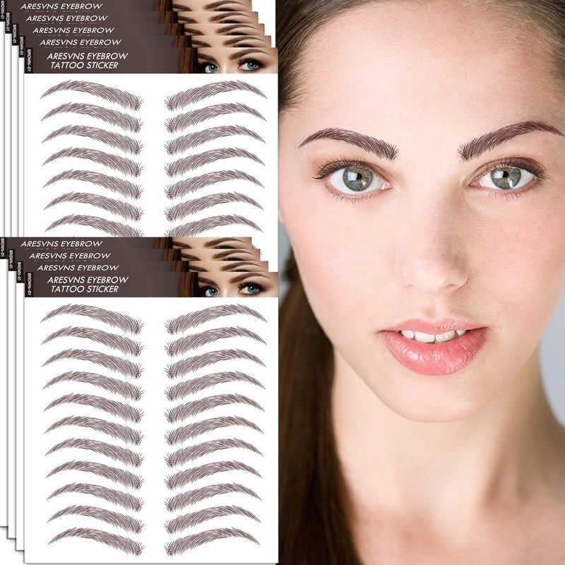 Aresvns Eyebrow Tattoo 99 Pairs Realistic Fake Tattoo EyebrowsPopular Reddish BrownChocolate Color4D Imitation Eyebrows Transfer StickersSuitable Sizes Dec202020 ver Christmas Gift