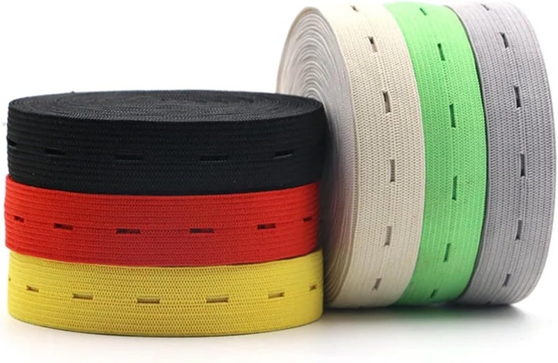 Elastic Band For Sewing 15Pcs 18mm Colorful Adjustable Flat Elastic Band with Button Holes for Baby Diaper Pregnant Garment Sewing Accessories 1M(18mm green) - Image 4