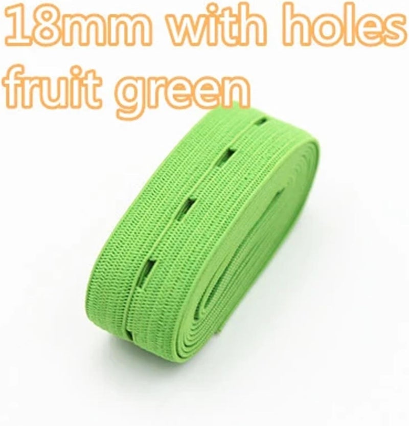 Elastic Band For Sewing 15Pcs 18mm Colorful Adjustable Flat Elastic Band with Button Holes for Baby Diaper Pregnant Garment Sewing Accessories 1M(18mm green) - Image 2