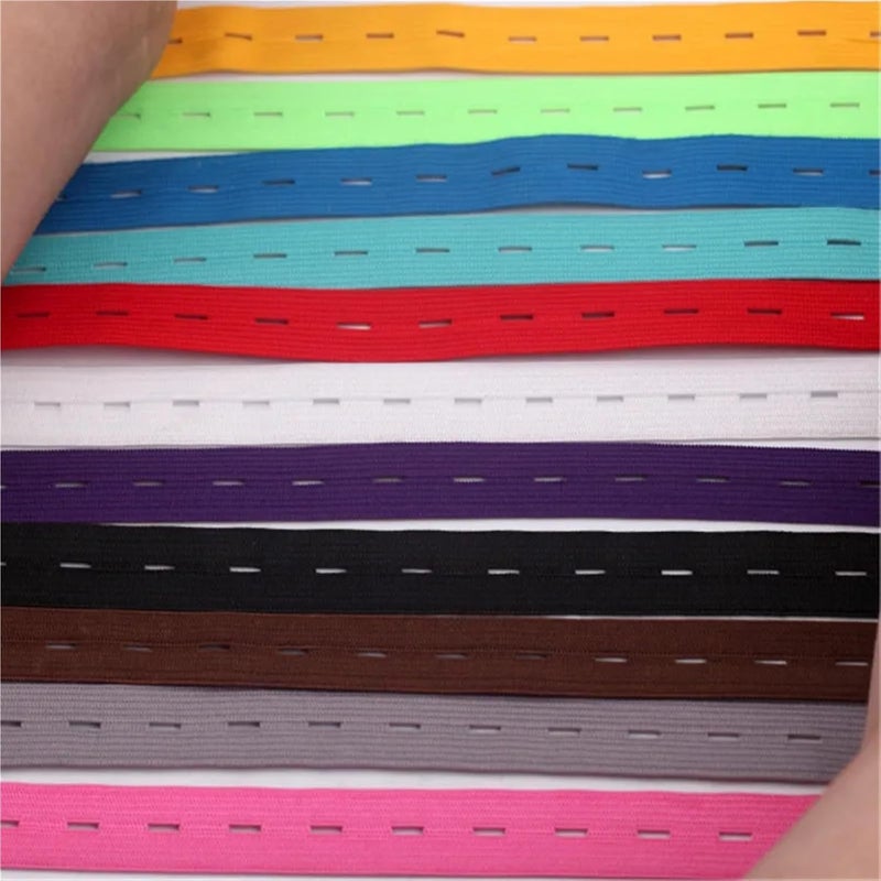 Elastic Band For Sewing 15Pcs 18mm Colorful Adjustable Flat Elastic Band with Button Holes for Baby Diaper Pregnant Garment Sewing Accessories 1M(18mm green) - Image 5