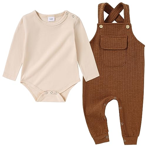CARETOO Baby Boy Clothes Infant Overall For Boys Western Boys Clothes Infant Baby Boy Halloween Pants Outfits Long Sleeve Shirts Pumpkin Pants Infant Fall Winter Clothes Set - Image 5