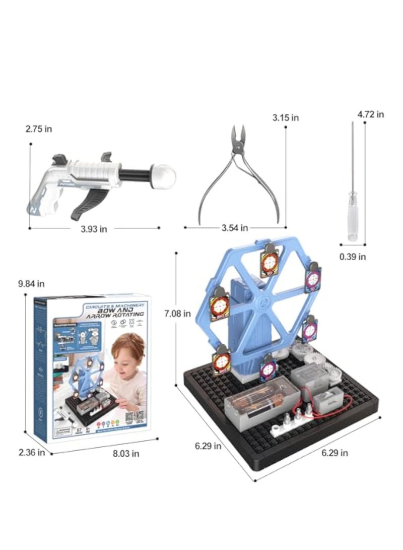 Take Apart Bow and Arrow Rotating STEM Circuit Kits Toys for 8 9 10 11 12 Years Old Boys Girls, Educational Science Circuit Blocks Electronic Blocks DIY Gifts Toys - Image 5