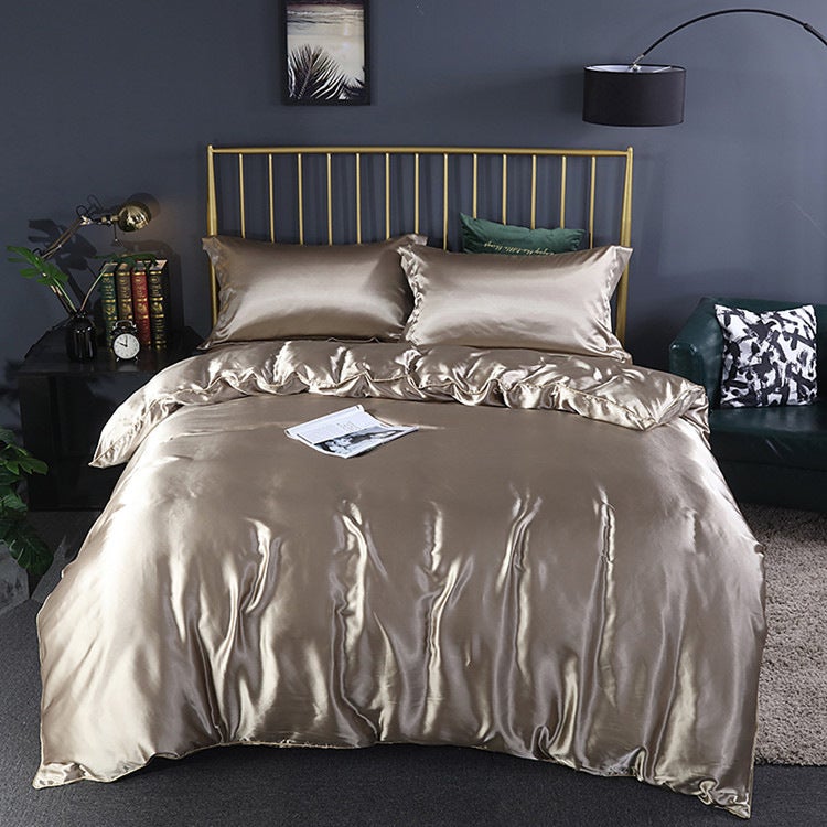 Washed Silk Four-Piece Set Silky Silk Quilt Cover Bed Sheets Ice Silk Bed Sheets 1.8M Bedding Dropshipping - Image 3