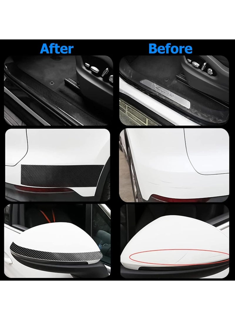 Automotive Wrap Film, Anti-Collision Car Door Edge Guard, Carbon Fiber Car Protector Tape, Anti-Scratch Car Door Sill Protector, Waterproof Automotive Sill Protector (5cm*10m, Carbon Black)
