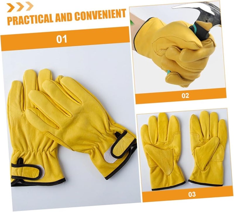 Leather Insulated Mens Work Gloves Heavy Duty Anti Slip Grip Cold Weather Construction Protective - Image 5