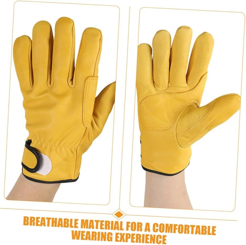 Leather Insulated Mens Work Gloves Heavy Duty Anti Slip Grip Cold Weather Construction Protective - Image 4