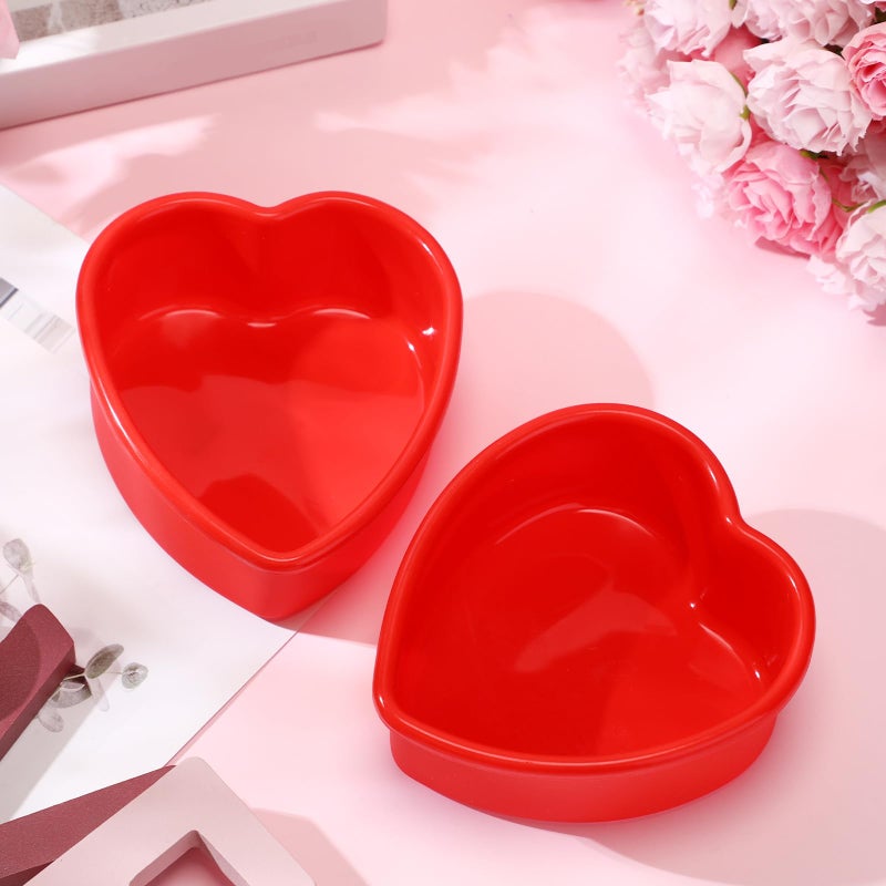 Menkxi 6 Pcs Silicone Heart Shaped Cake Pans 4 Inches Mini Heart Cake Pan Nonstick Chocolate Mold Baking Pan Baking Tray Bakeware for Valentine Birthday Cupcake Muffin Tool(Red) - Image 4