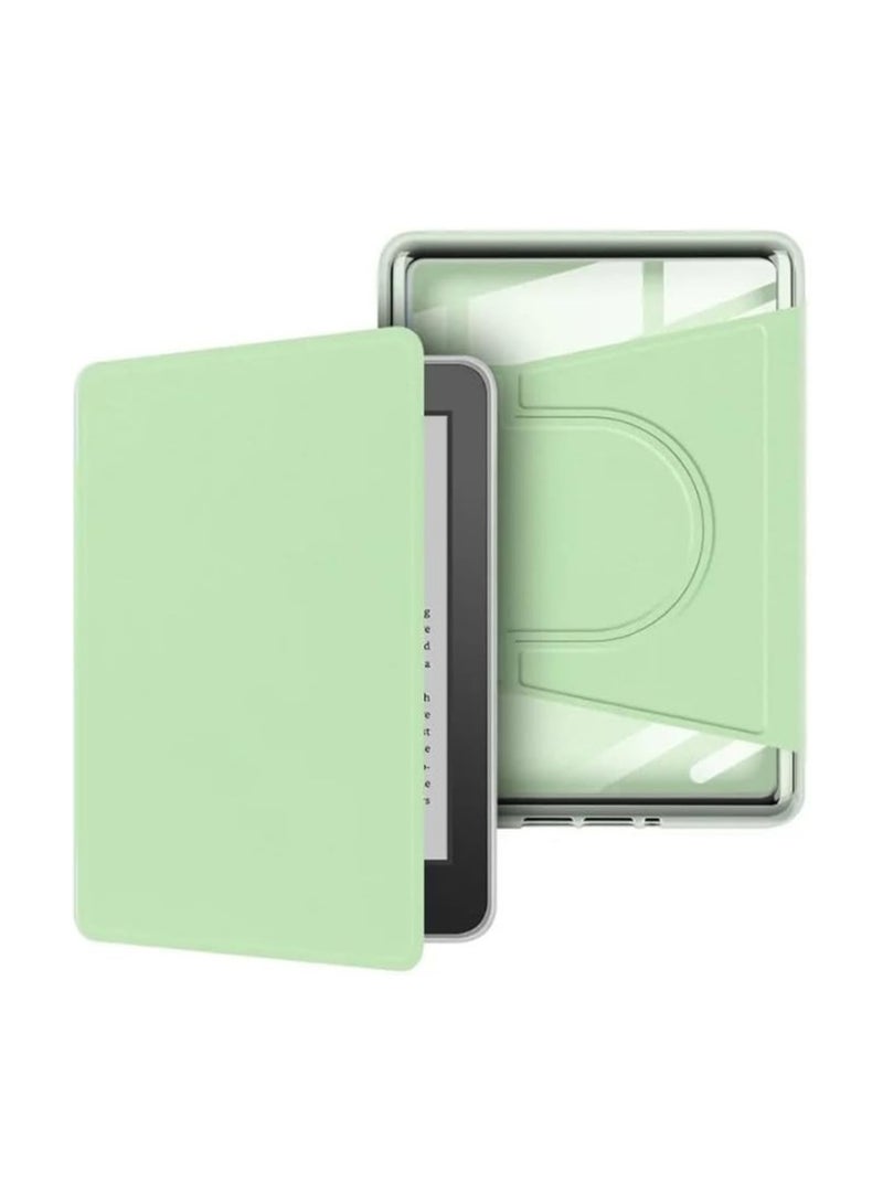 Case compatible with Kindle Paperwhite (12th Generation) 2024 7-inch model. Hybrid detachable magnetic 360° rotating stand cover. Hard transparent back cover. Auto-wake/sleep.