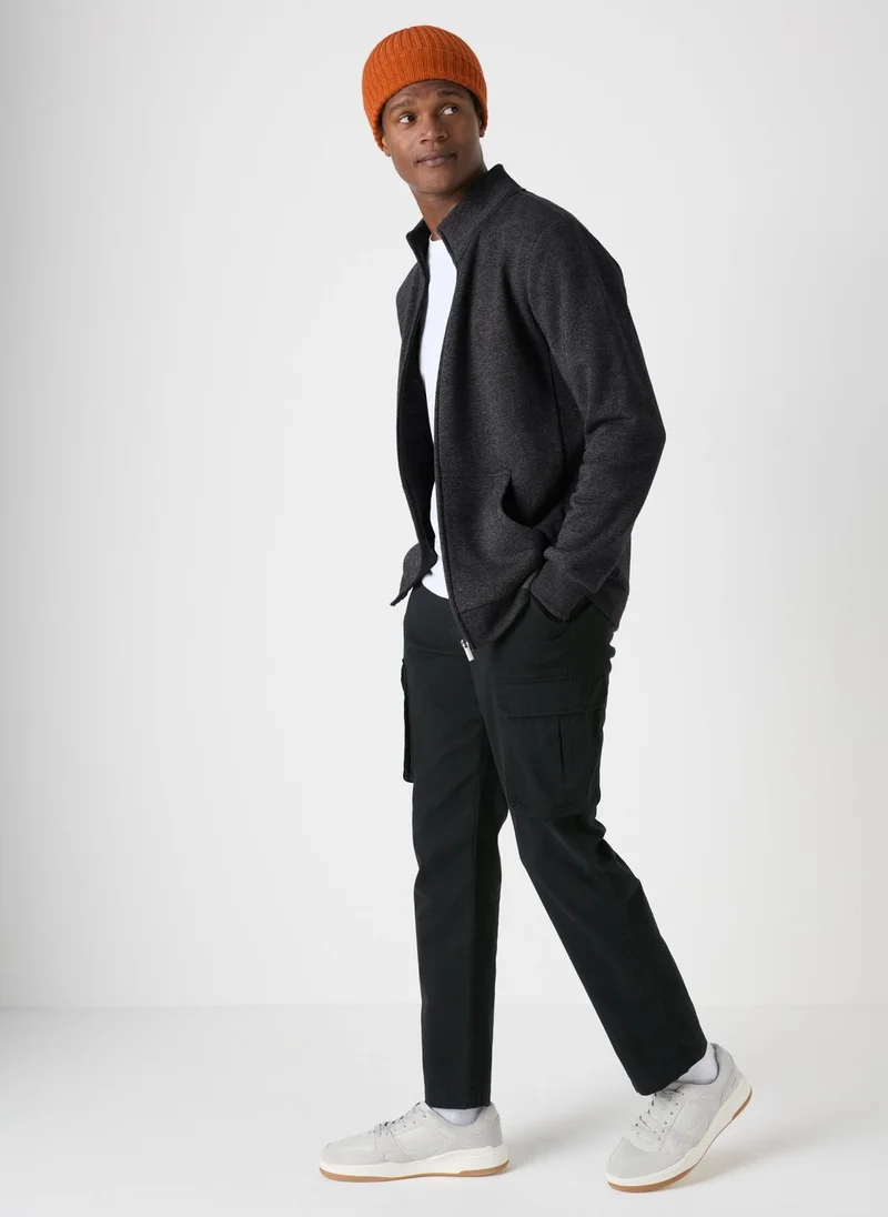 ماتلان جاكيت رمادي بسحاب