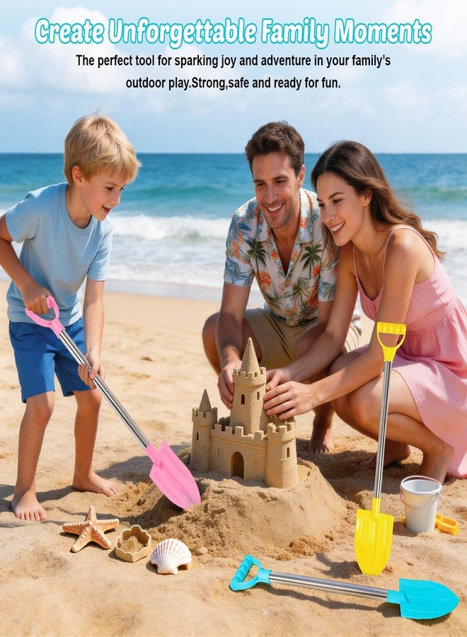 Dsmile 3 PCS Beach Shovels for Kids, 25" Long Sand Shovel Gardening Tools Snow Shovel Sturdy Stainless Steel Handle ABS Plastic Spade for Digging Sand Shoveling Snow Fun Set - Image 4
