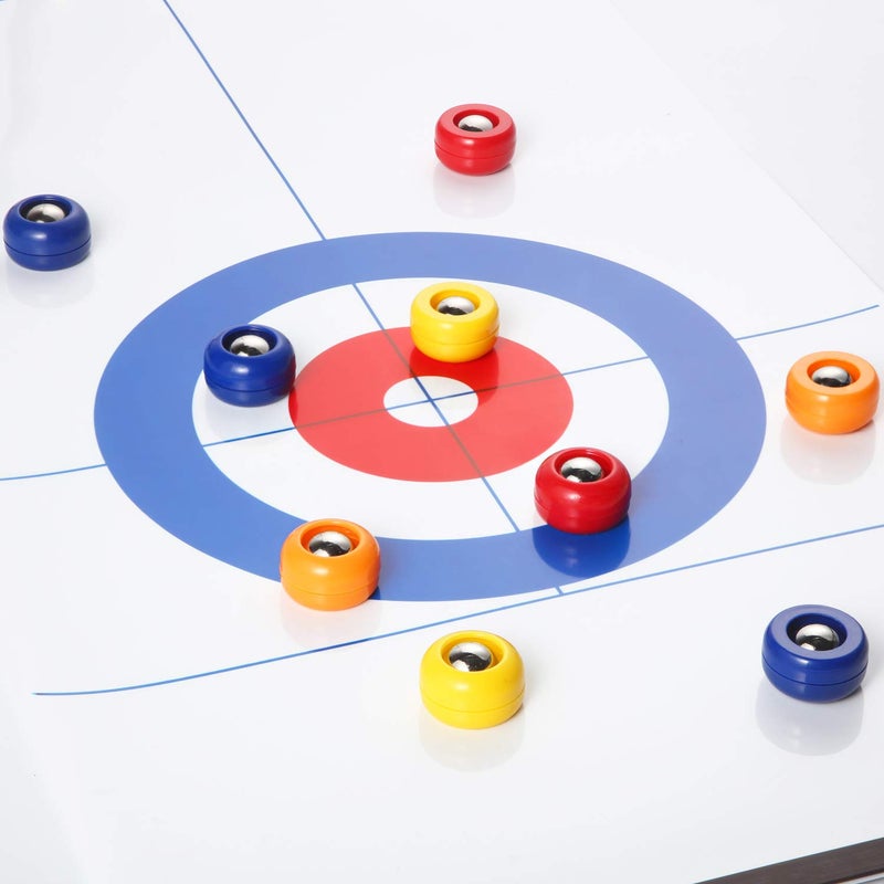 Gejoy 16 Pieces Mini Shuffleboard Replacement Pucks Tabletop Equipment Rollers Set Shuffleboard Curling Accessories (Red, Blue, Orange, Yellow) - Image 3