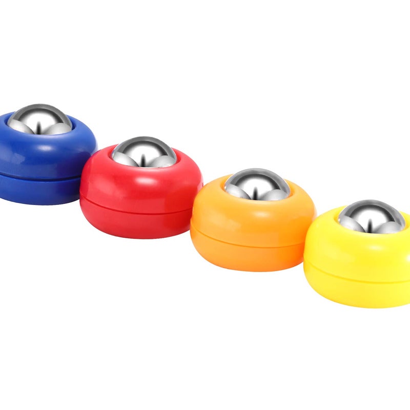 Gejoy 16 Pieces Mini Shuffleboard Replacement Pucks Tabletop Equipment Rollers Set Shuffleboard Curling Accessories (Red, Blue, Orange, Yellow) - Image 4