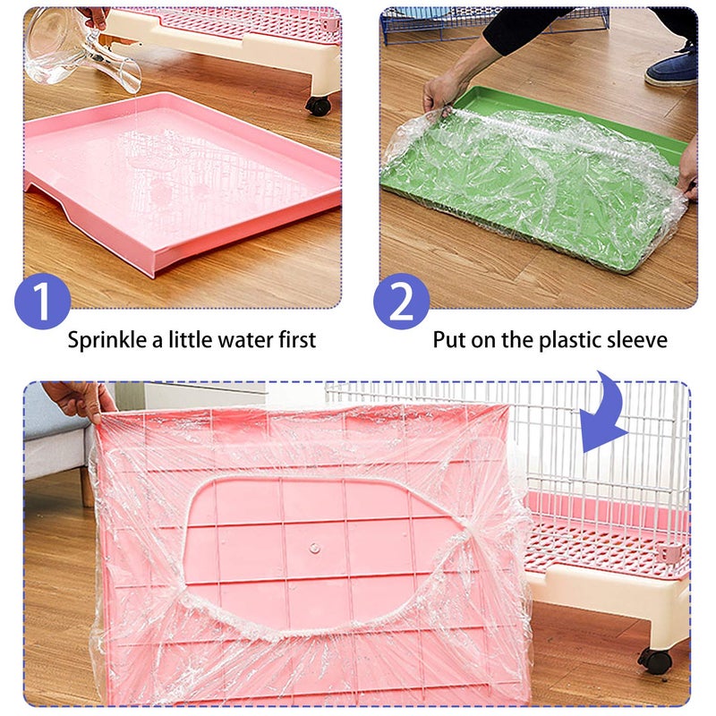 upcessory 50 pcs Disposable Cage Liners, Clear Plastic Rabbit Cage Liner Bag, Universal Toilet Film for Bunny, Hamster, Totoro, Hedgehog, Guinea Pig and Small Animals. - Image 4