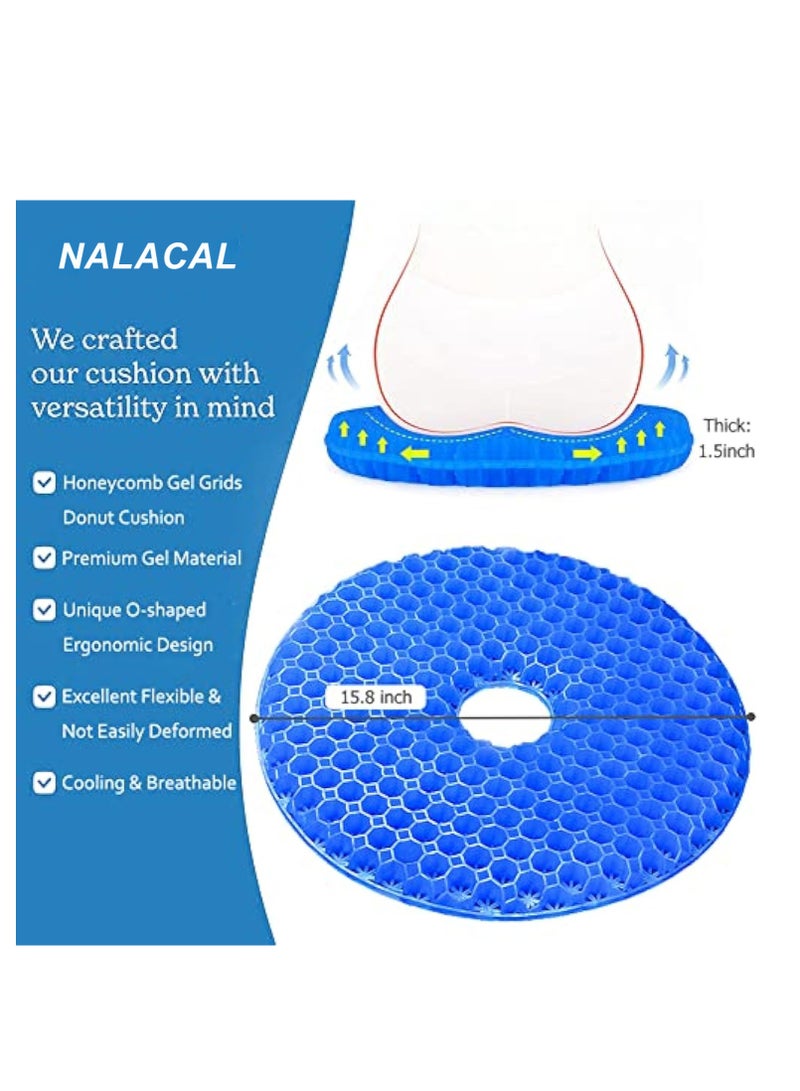 KASTWAVE Donut Pillow for Tailbone Pain, Gel Seat Cushion, Donut Cushion Hemorrhoid Relief Butt Cushion, Pain Relief Desk Chair Cushion, Breathable Honeycomb Office Chair Car Gel Cushion for Bed Sores Sciatica - Image 2