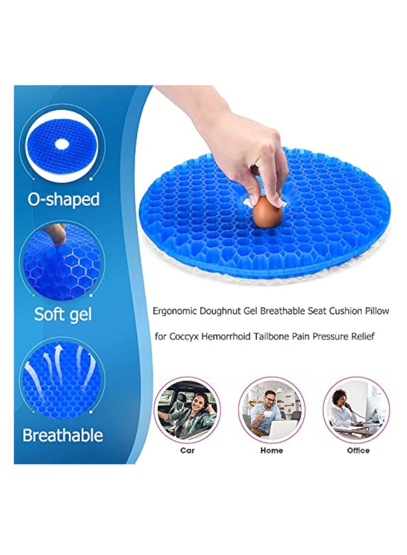 KASTWAVE Donut Pillow for Tailbone Pain, Gel Seat Cushion, Donut Cushion Hemorrhoid Relief Butt Cushion, Pain Relief Desk Chair Cushion, Breathable Honeycomb Office Chair Car Gel Cushion for Bed Sores Sciatica - Image 4