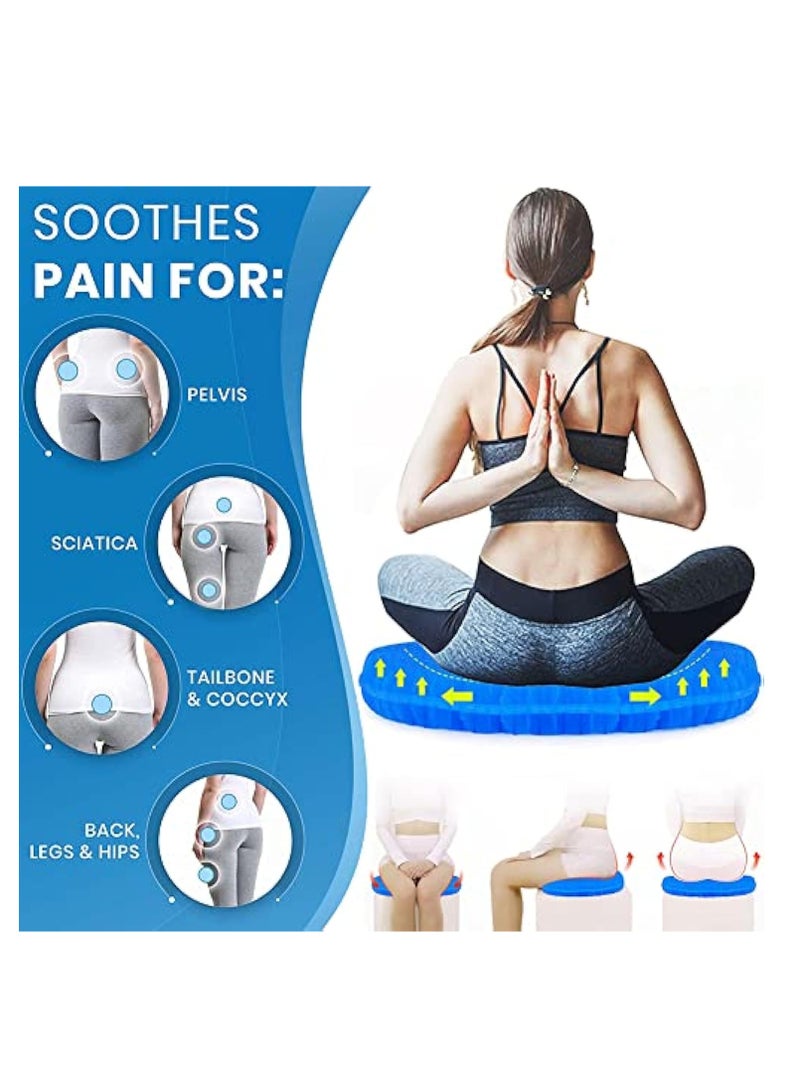 KASTWAVE Donut Pillow for Tailbone Pain, Gel Seat Cushion, Donut Cushion Hemorrhoid Relief Butt Cushion, Pain Relief Desk Chair Cushion, Breathable Honeycomb Office Chair Car Gel Cushion for Bed Sores Sciatica - Image 3