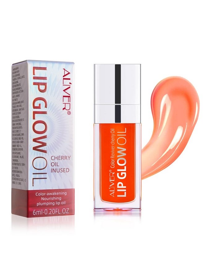AIQIUSHA Lip Oillip Glow Oilplumping Lip Oil Tintedhydrating Gloss Tinted Lip Balmlong Lasting Nourishing Nonsticky Fresh Texture For Color Reviver (Raspberry)  - Image 1