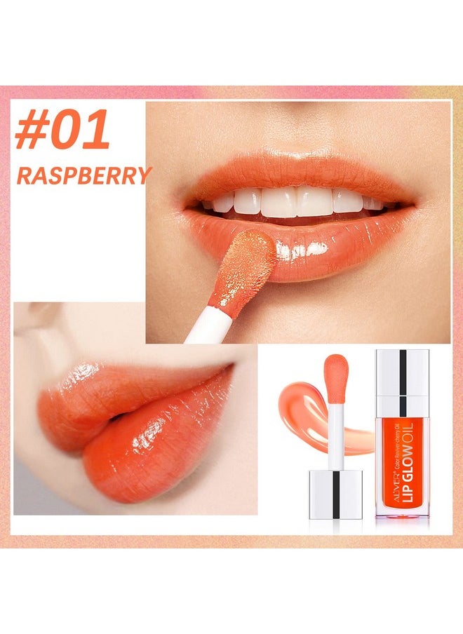 AIQIUSHA Lip Oillip Glow Oilplumping Lip Oil Tintedhydrating Gloss Tinted Lip Balmlong Lasting Nourishing Nonsticky Fresh Texture For Color Reviver (Raspberry)  - Image 5