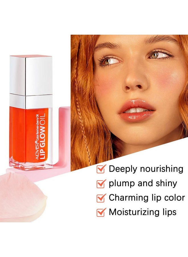 AIQIUSHA Lip Oillip Glow Oilplumping Lip Oil Tintedhydrating Gloss Tinted Lip Balmlong Lasting Nourishing Nonsticky Fresh Texture For Color Reviver (Raspberry)  - Image 2