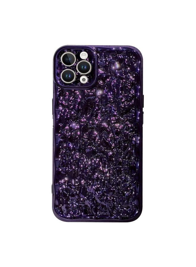 زبون جراب لهاتف iPhone 12 Pro مصنوع من مادة TPU ذات نسيج حجري ثلاثي الأبعاد مطلي بالكهرباء - Image 1