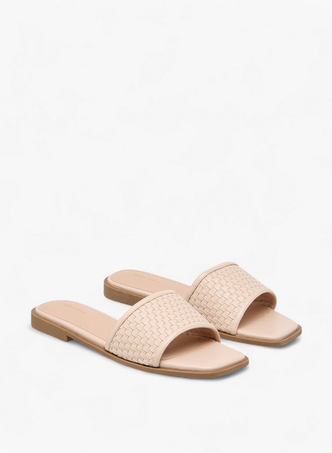 Flora Bella By Shoexpress Women Textured Slip-On Flat Sandals - Image 3
