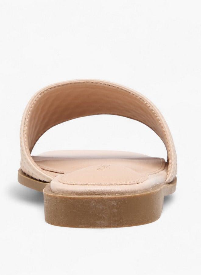 Flora Bella By Shoexpress Women Textured Slip-On Flat Sandals - Image 5