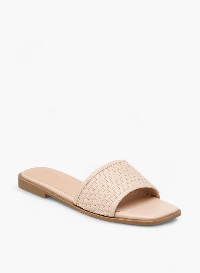 Flora Bella By Shoexpress Flora Bella Textured Slip-On Flat Sandals