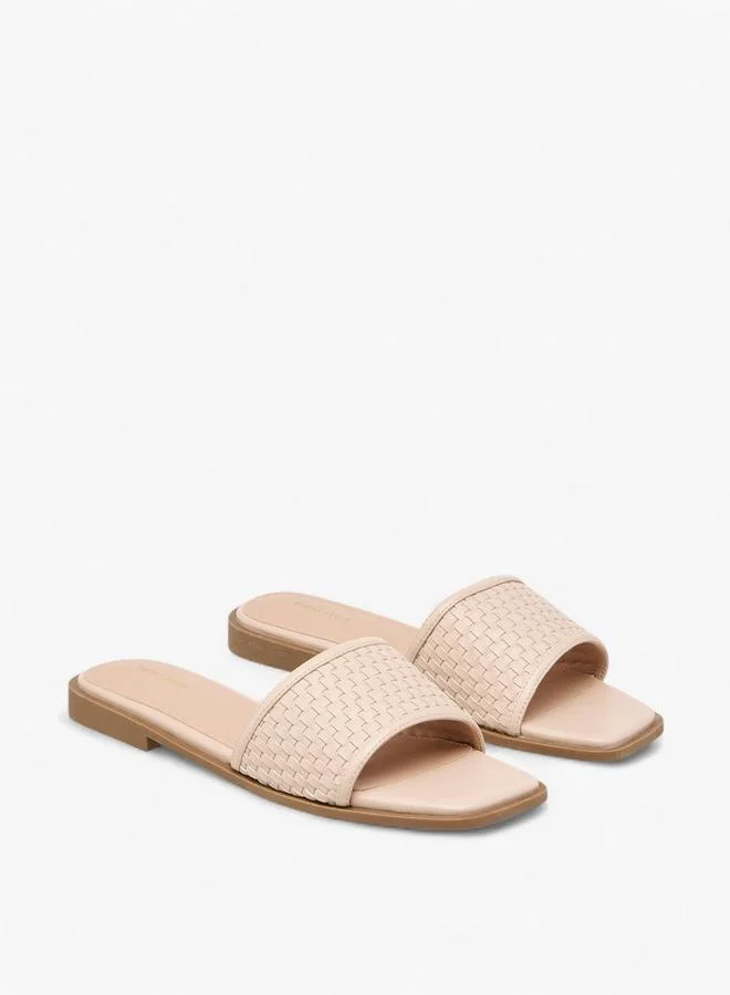 Flora Bella By Shoexpress Flora Bella Textured Slip-On Flat Sandals