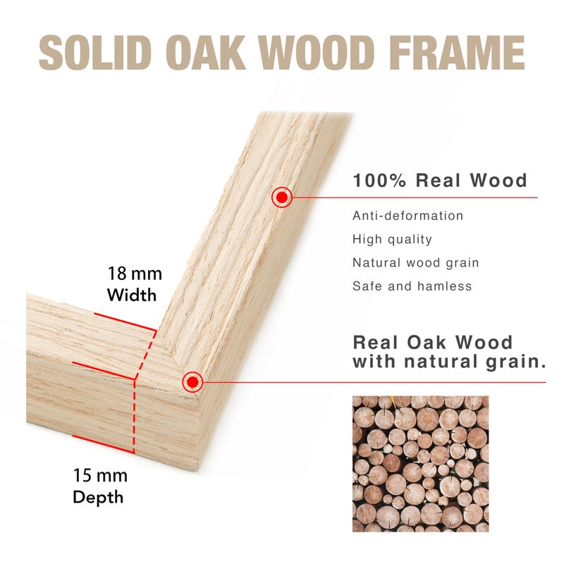 TONES FRAME DESIGN Solid Oak Wood 8x11 Picture Frame Without Mat Set of 3 Poster Frame for Wall Tabletop Home Decor - Image 4