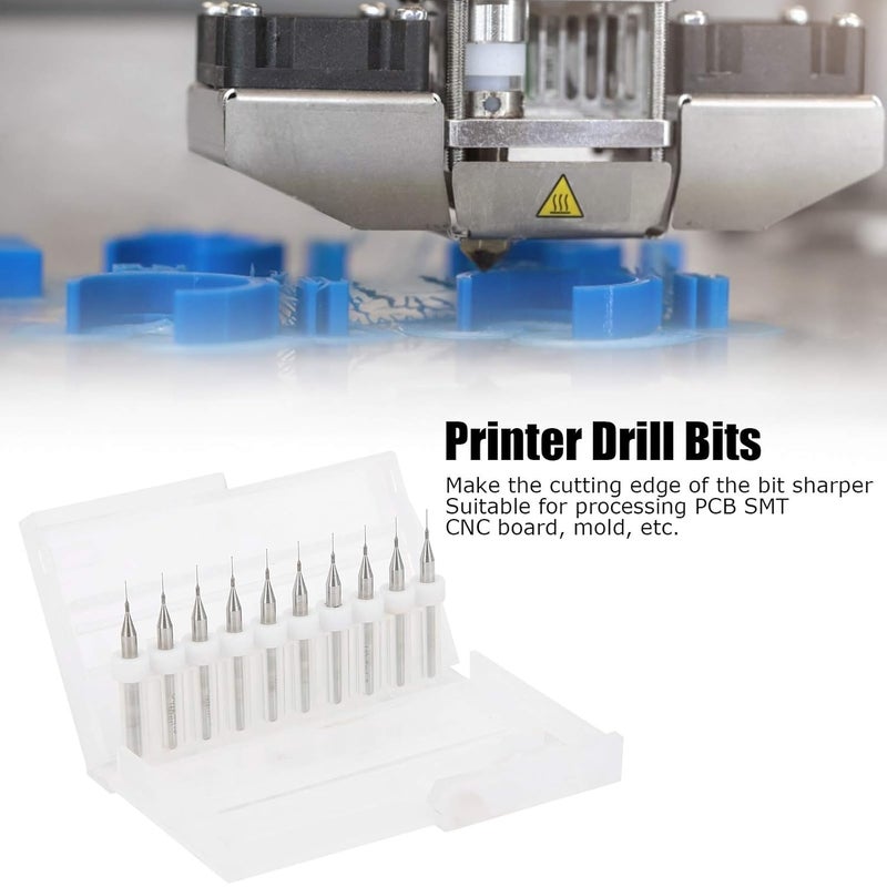فوهة طابعة ثلاثية الأبعاد من كربيد التنجستن مثقاب 10 قطع 0.2 مم أداة تنظيف وإصلاح - Image 4