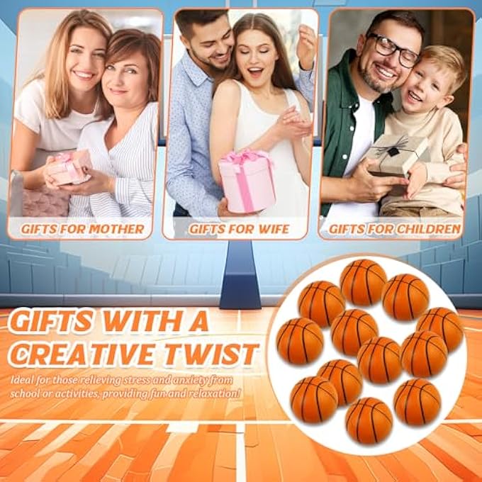 Heel Pack of 12 Stress Balls, Mini Sports Balls, Anti-Stress Ball, Basketball, Stress Balls, Foam Ball with Storage Bag, Anti-Stress Gifts for Adults - Image 4