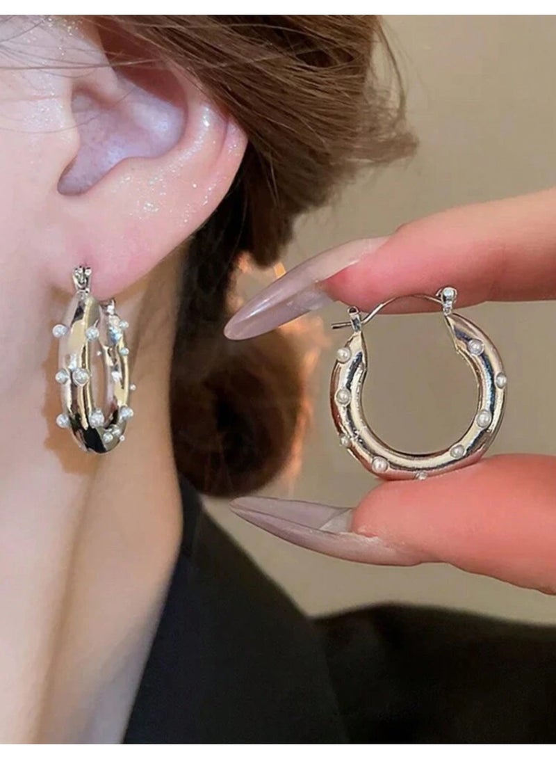 Dangle Charms Elegant & Trendy Silver Plated Earrings For Women - Image 1