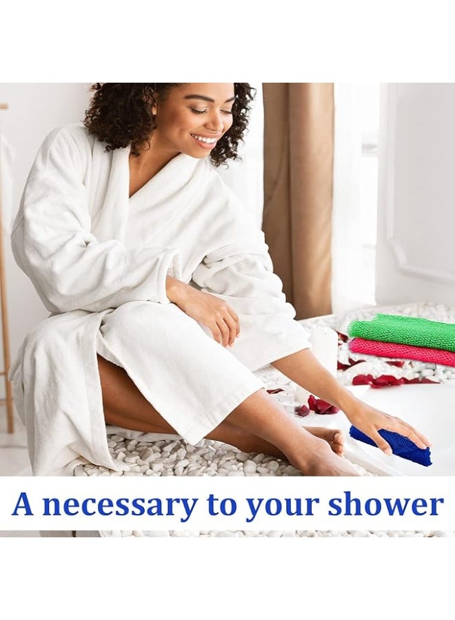 4 Pieces African Net Long Bath Net Sponge Exfoliating Shower Body Scrubber Back Scrubber Skin Smoother for Daily Use or Stocking Stuffer (Green, Purple, Pink, Blue,30 x 80 CM) - Image 4