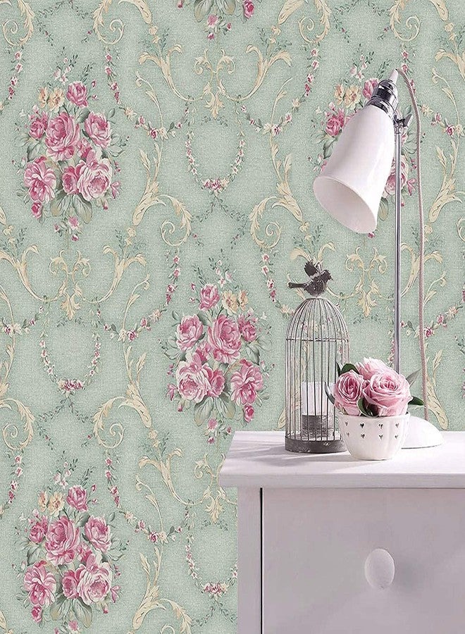 HOMEMATES Self-Adhesive Wallpaper Waterproof Old Furniture Vinyl Stickers Wooden Door Wardrobe Desktop PVC Wall Papers 45 X 304 CM- (Dmask(Green)) - Image 3