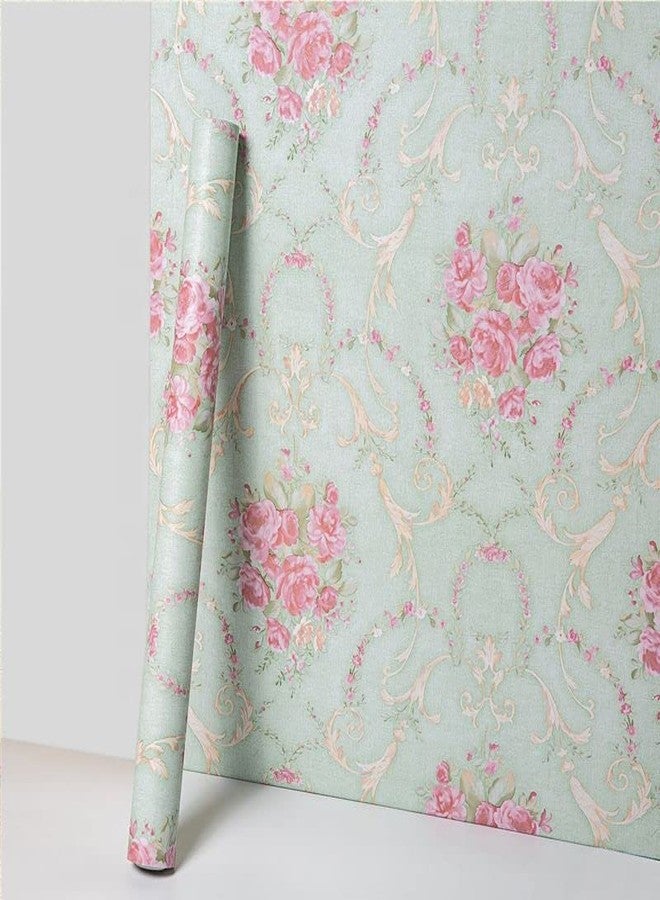 HOMEMATES Self-Adhesive Wallpaper Waterproof Old Furniture Vinyl Stickers Wooden Door Wardrobe Desktop PVC Wall Papers 45 X 304 CM- (Dmask(Green)) - Image 1