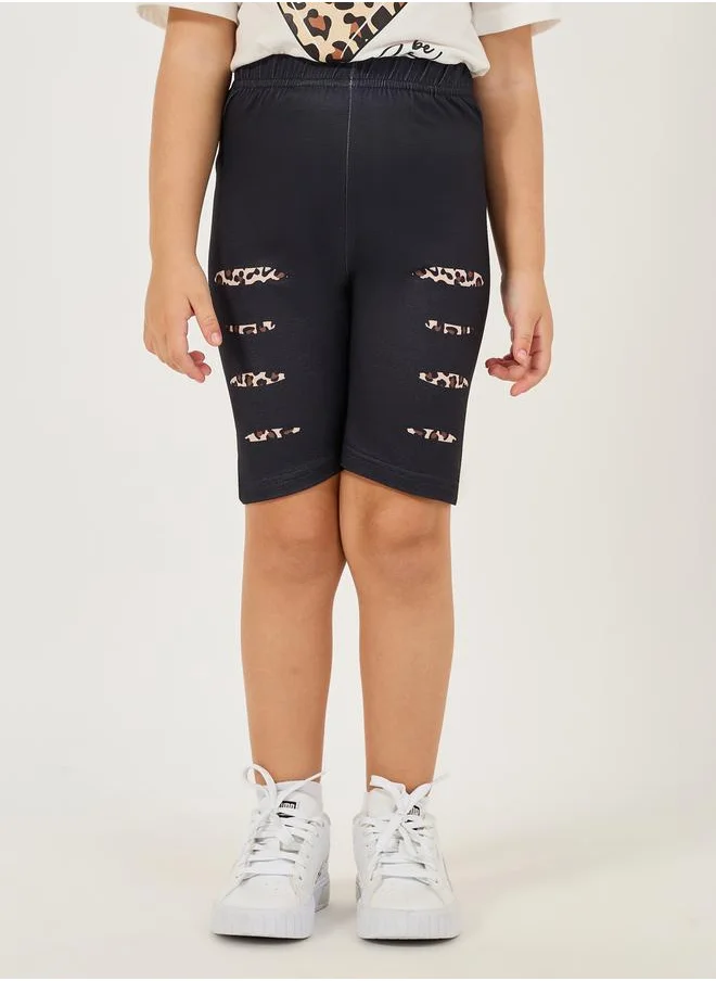 ستايلي Heart Printed T-Shirt & Biker Short Set
