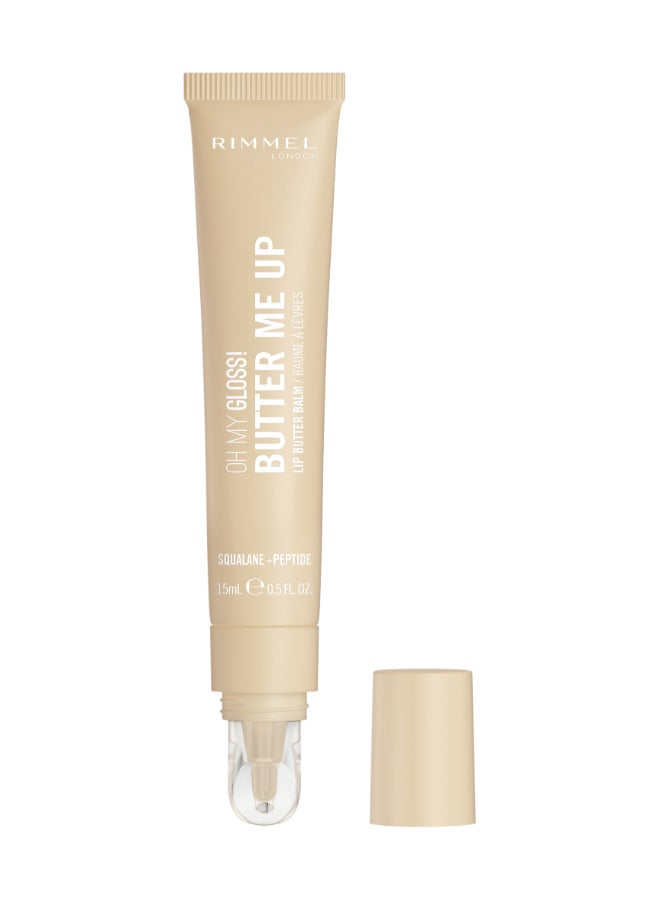 RIMMEL LONDON Oh My Gloss Butter Me Up Lip Butter Balm - 000 - Vanilla Frost, 15ml - Image 1